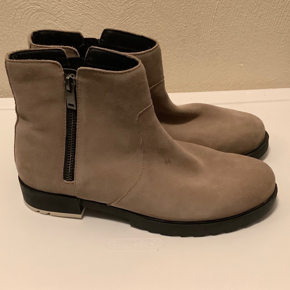 SOREL| Emelie II Suede Ankle Boots Tan Wmns 10.5 Waterproof - Picture 2 of 12